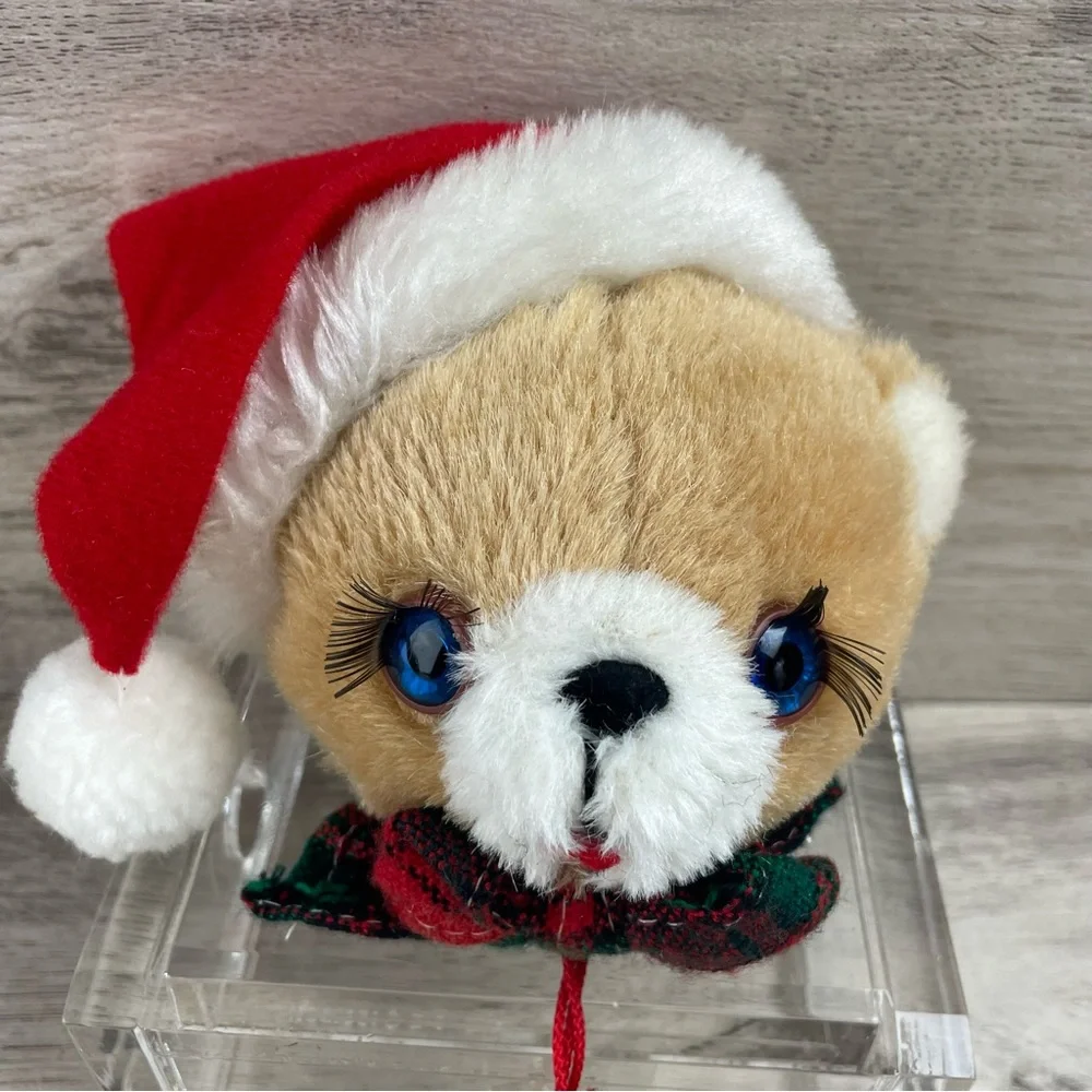 2 Vintage 1985 Plush Door Knob Cover House Of Lloyd + Mouse Santa Christmas